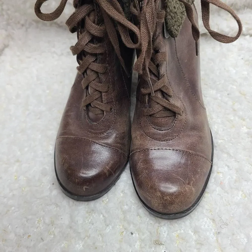 5/48‎ Abigail Leather Laceup Ankle Boots sz 38